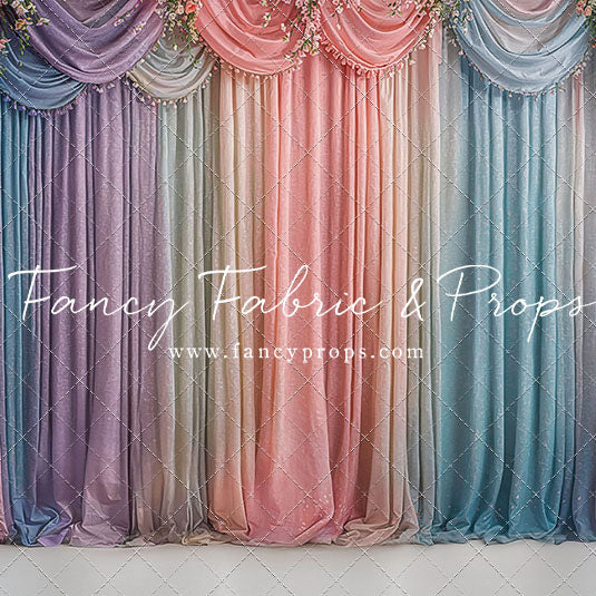 Pastel Curtains  - White Floor - With Sweep Option