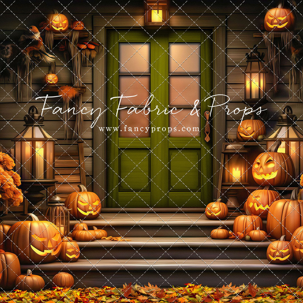 Pumpkin Porch - Green Door - With Sweep Option