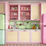 Midge's Kitchenette - Tile Floor Option - With Pink Fridge Sweep Option