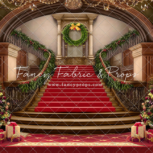 Grand Holiday Staircase - Red Carpet - with Sweep Option