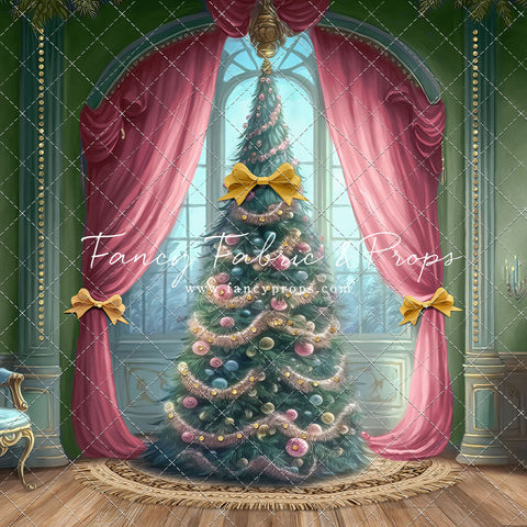 Christmas Wishes - Green With Wood Floor - with Sweep Option