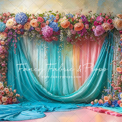 Rainbow Bloom Pavilion - Rainbow Epoxy Floor - With Sweep Option