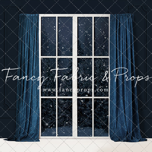 True Blue Christmas Window