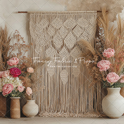 Boho Rose Tapestry - With Sweep Option