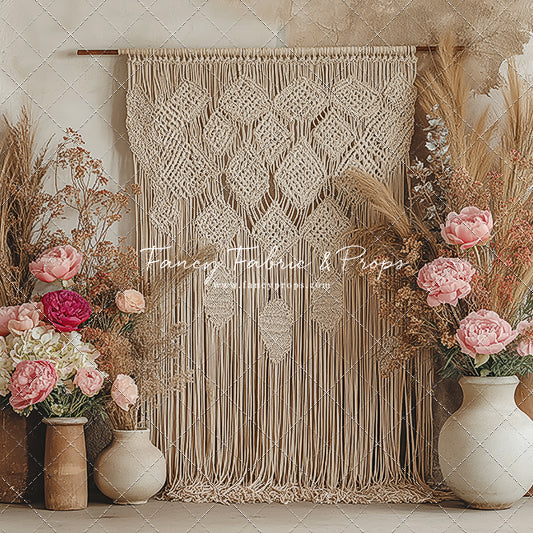 Boho Rose Tapestry - With Sweep Option