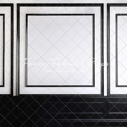 Classy Black & White Wainscoting - White Marble Floor - With Sweep Option