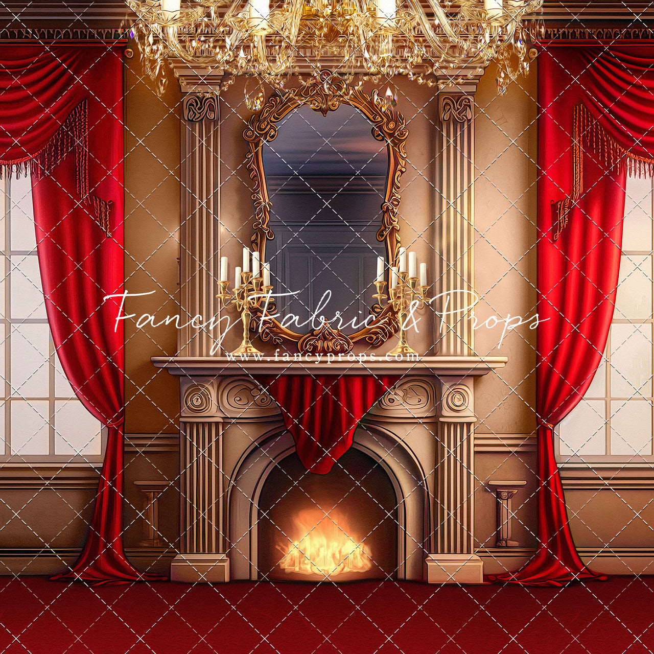 Cozy Up By The Fire - Red Carpet Option - with Sweep Option