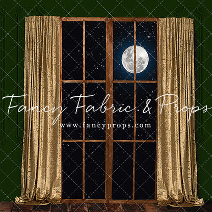 Gold & Green Wood Window