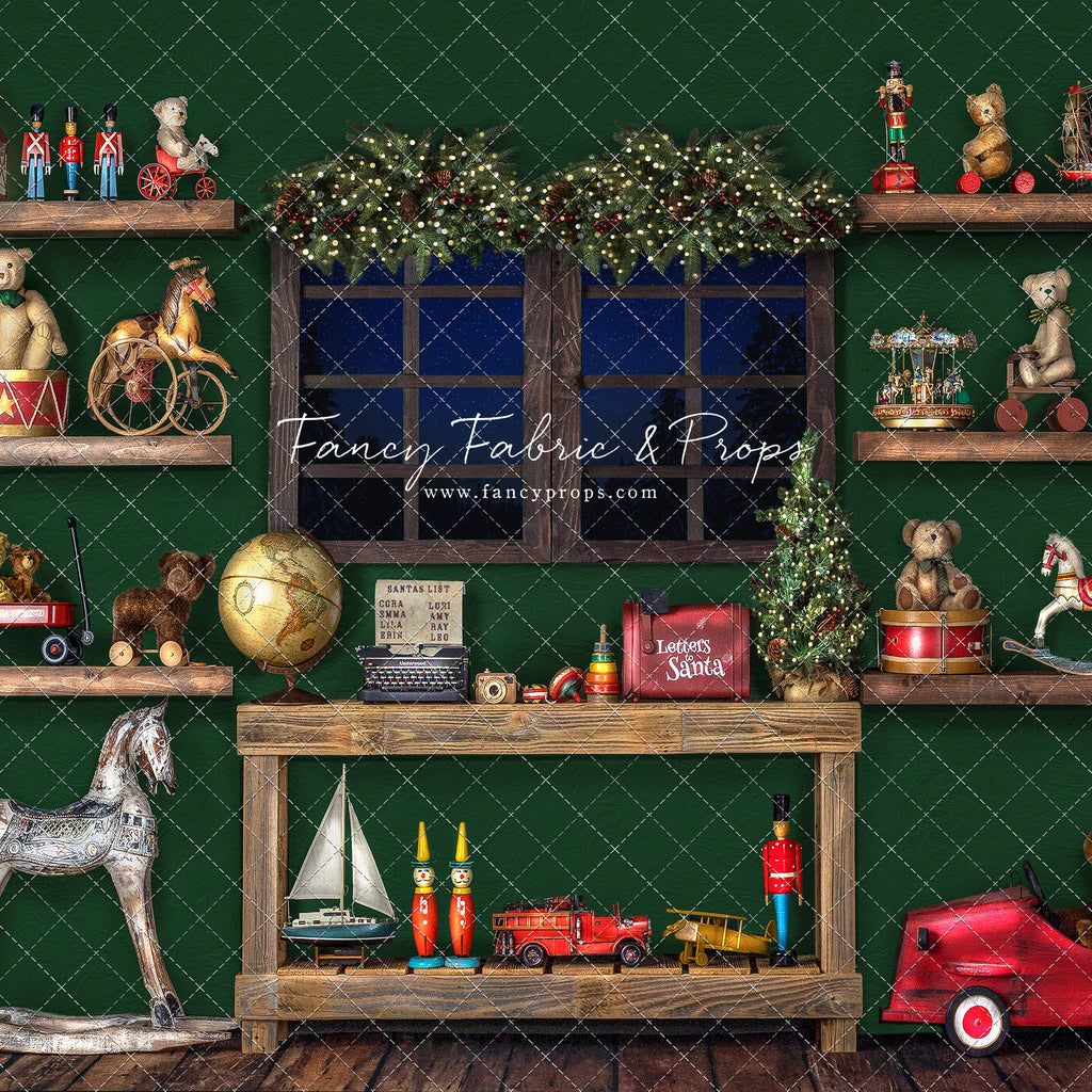 Santa's Workshop Window – Fancy Fabric & Props