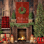 Rustic Plaid Fireplace