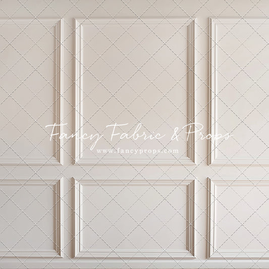 Simple Ivory Panel Wall - With Light Pine Floor Sweep Option