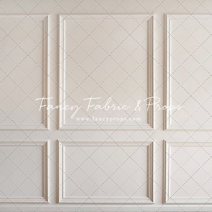 Simple Ivory Panel Wall - With Light Pine Floor Sweep Option