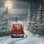 Snowy Moonlit Drive - With Lights - with Sweep Option