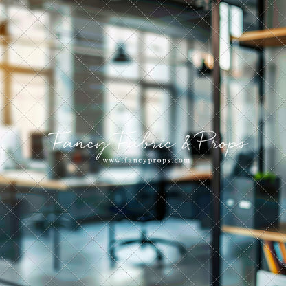 Sunset Office View - Horizontal Headshot Photography Backdrop