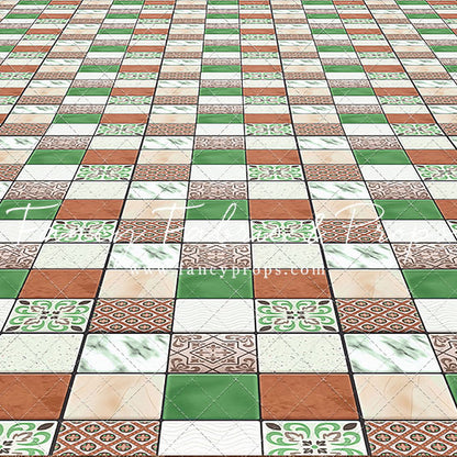 Tropical Kitchen Green/Pink - Floor