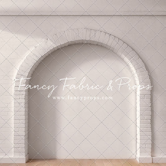 White Brick Alcove - Wood Floor - With Sweep Option