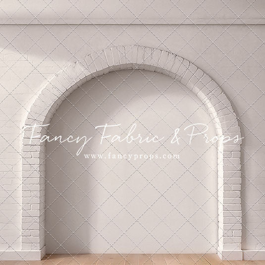 White Brick Alcove - Wood Floor - With Sweep Option