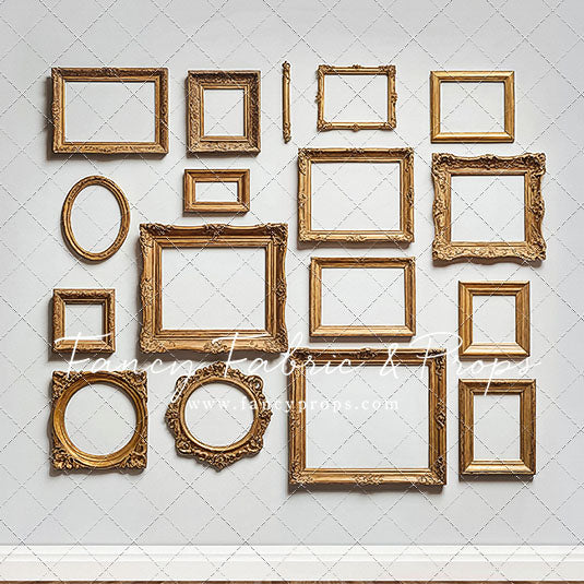 White Frame Wall - Wood Floor - With Sweep Option