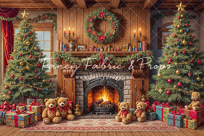 Teddy's Fireside Christmas - with Sweep Option