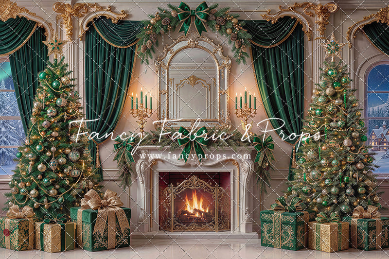 The Emerald Christmas Hearth  - with Sweep Option
