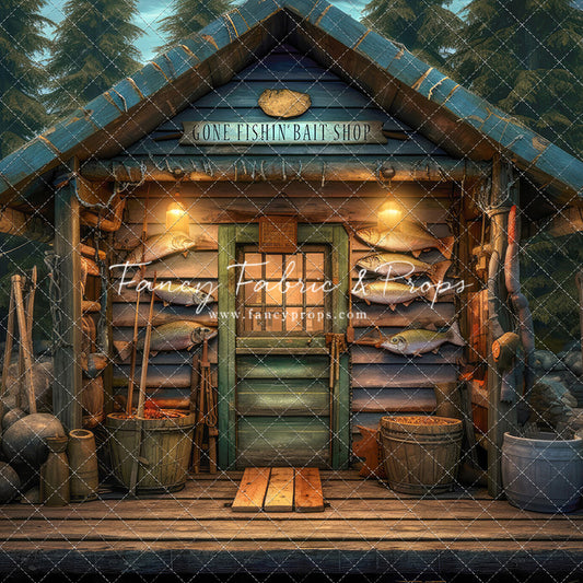 Gone Fishin Bait Shop 60x50" - Dirt Floor -  Plus Sweep Option - Littles Collection