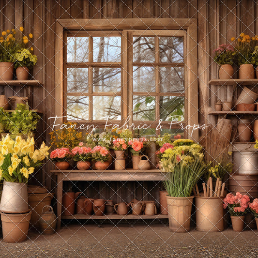 Rustic Greenhouse Garden View - With Sweep Option
