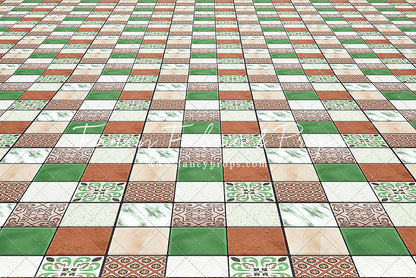 Tropical Kitchen Green/Pink - Floor