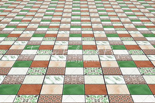 Tropical Kitchen Green/Pink - Floor