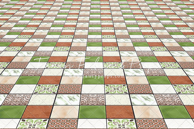 Tropical Kitchen Lime - Tile Floor - Mat Floor