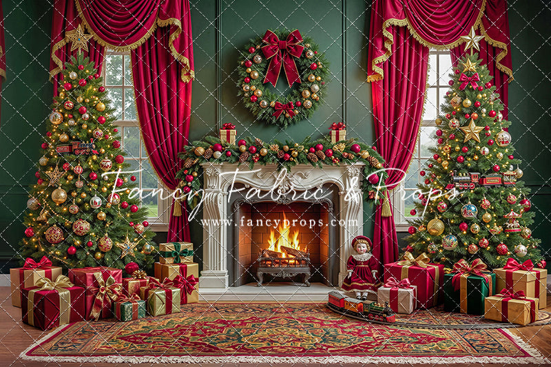 Vintage Christmas Hearth - with Sweep Option