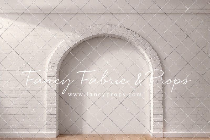 White Brick Alcove - Wood Floor - With Sweep Option