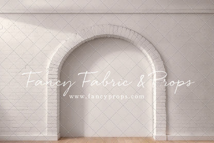 White Brick Alcove - Wood Floor - With Sweep Option