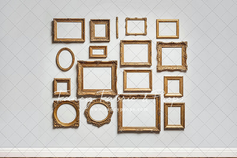 White Frame Wall - Wood Floor - With Sweep Option