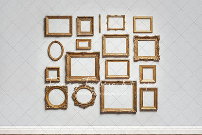 White Frame Wall - Wood Floor - With Sweep Option