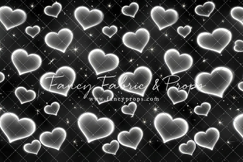 White Puffy Hearts - With Sweep Option