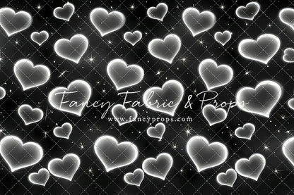 White Puffy Hearts - With Sweep Option