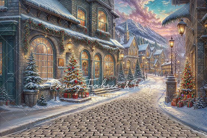 Winter Frost Market Street - Cobblestone Version - with Sweep Option