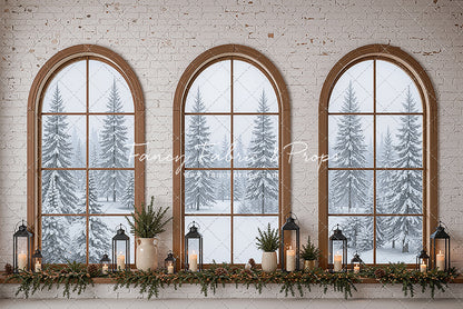 Winter Rustic Window Trio - with Sweep Option