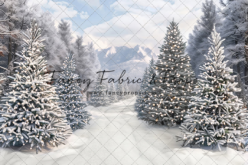Snowy Mountain Tree Farm Path - with Sweep Option
