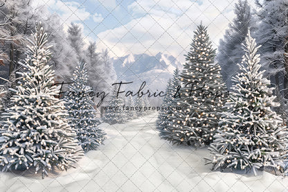 Snowy Mountain Tree Farm Path - with Sweep Option