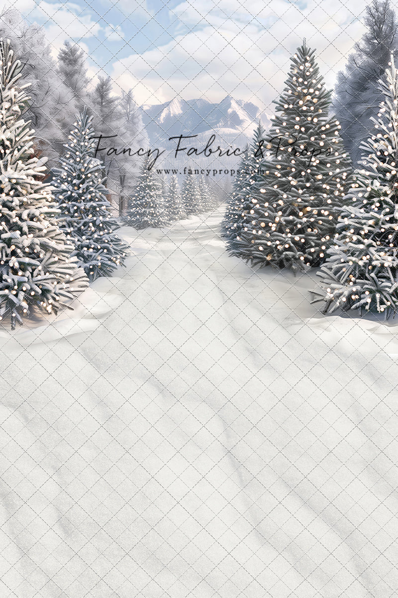 Snowy Mountain Tree Farm Path - with Sweep Option