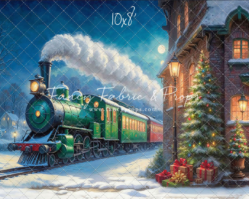 Festive Locomotive - Train on Left Option - With Sweep Option