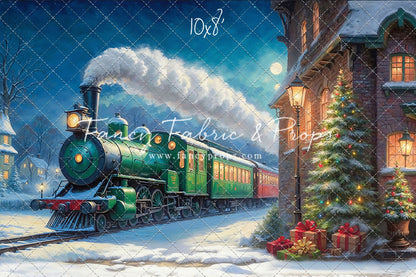 Festive Locomotive - Train on Left Option - With Sweep Option