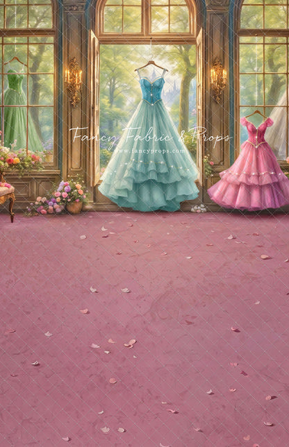 Dress of Royal Wishes- Pink Floor - With Sweep Option