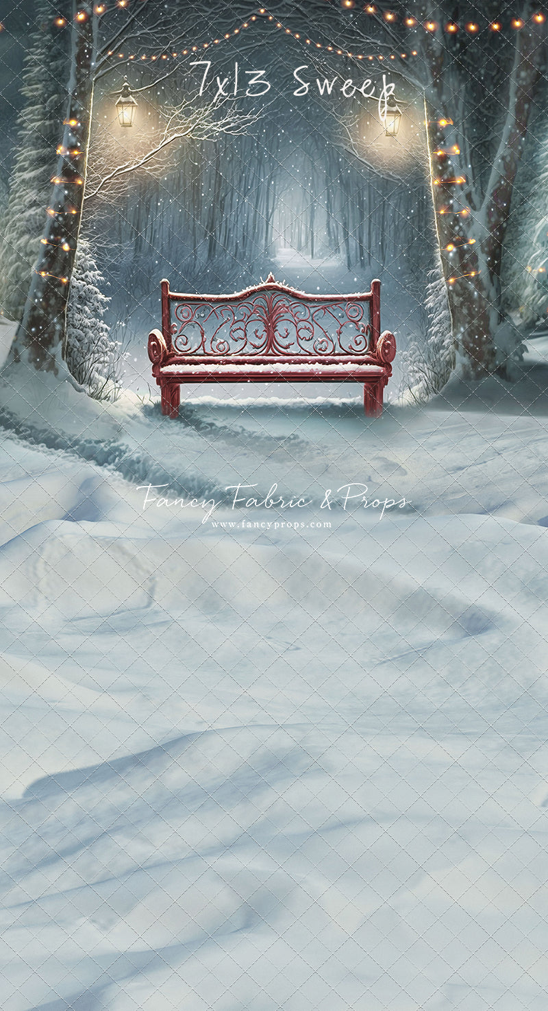 Snowy Bench - Red - with Sweep Option