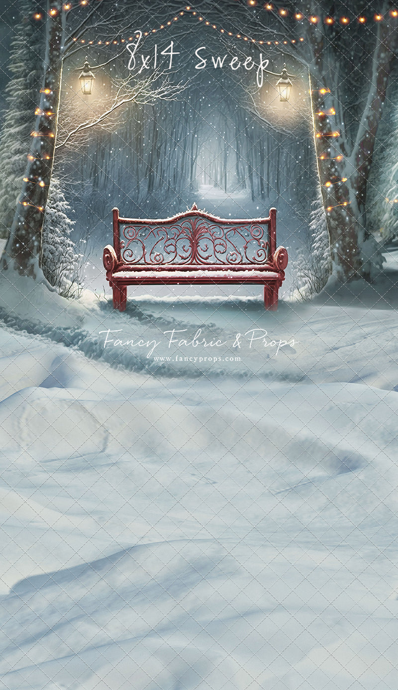 Snowy Bench - Red - with Sweep Option