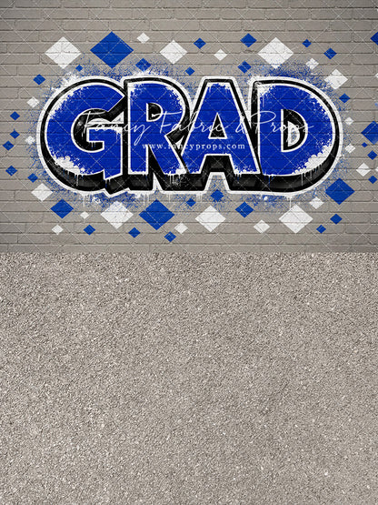 Blue & White Grad - With Sweep Option
