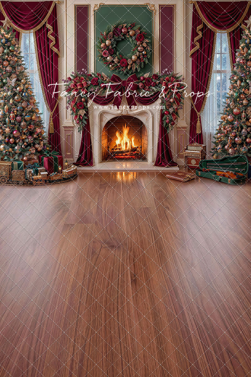 Burgundy Christmas Manor - with Sweep Option