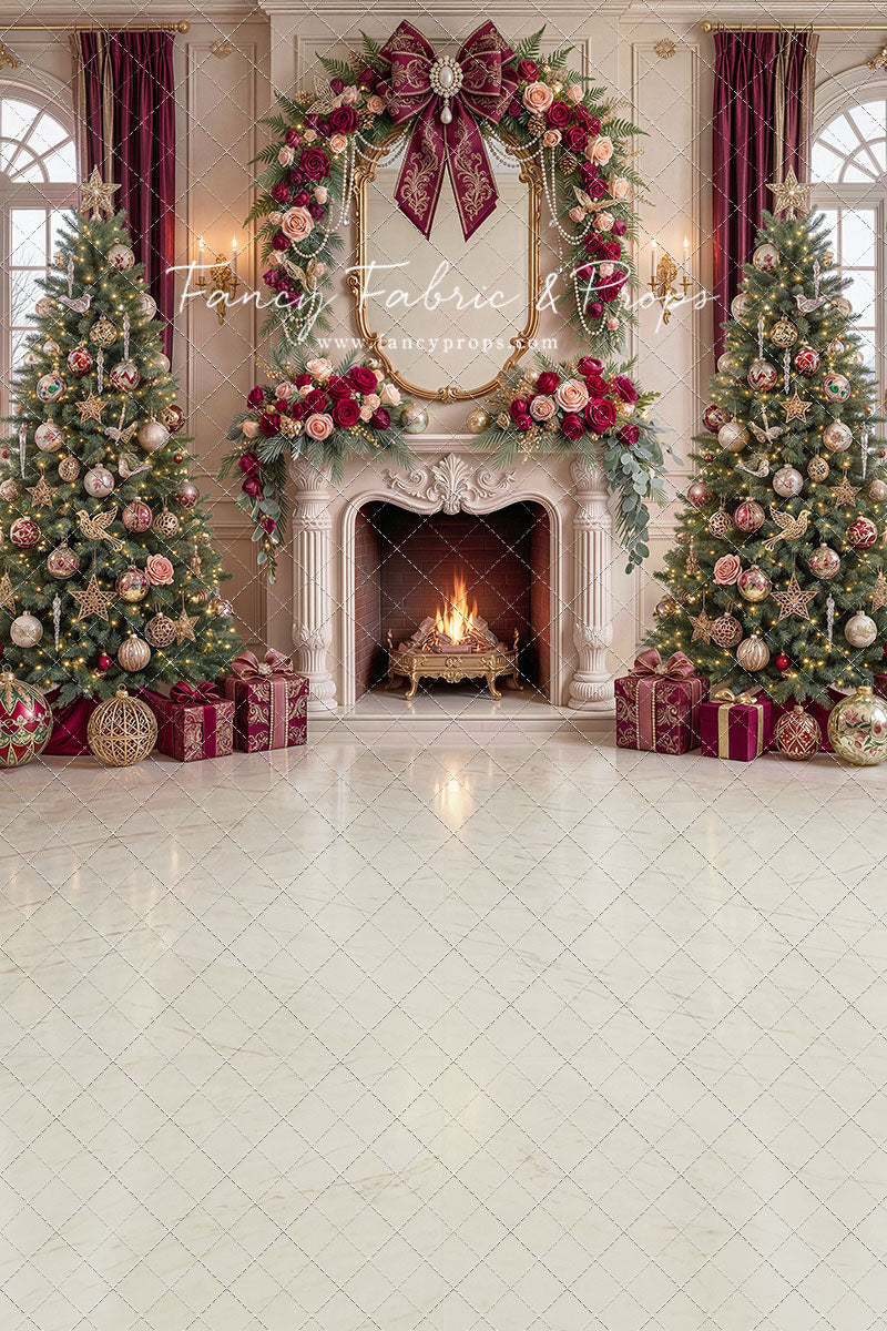 Christmas Rose Parlor - with Sweep Option