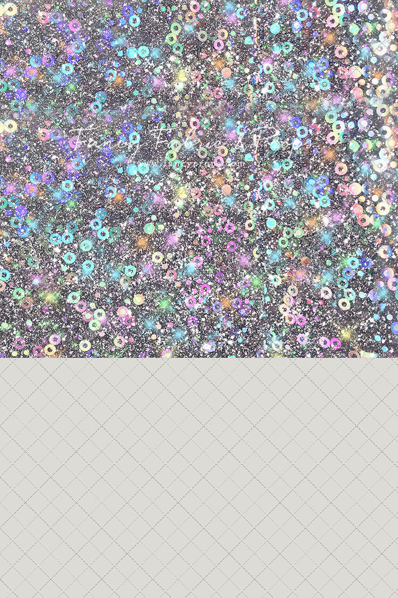 Cosmic Celebration - With Solid Beige Gray Floor Sweep Option